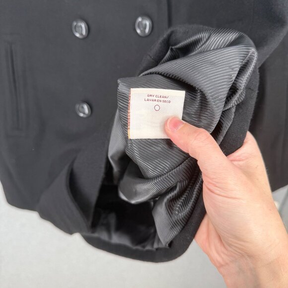 Covington Womens Wool Hooded Peacoat Size 22W Black Double Breasted Classic NEW - Picture 8 of 14